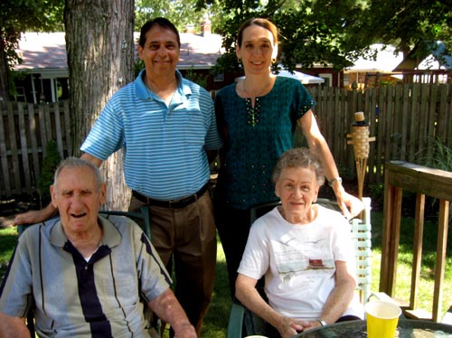 aunt sue, grandma, grandpa, uncle nalin