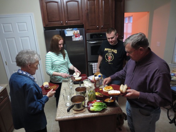 amy b, brett, dad, grandma